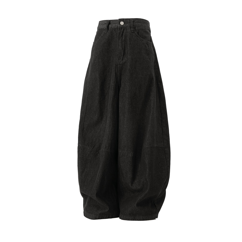 Curved knife shaped straight leg long pants