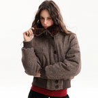 Retro-Inspired Fur Collar Jacket