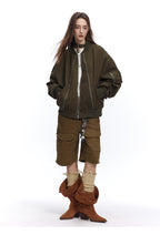 Patch Embroidery Flight Jacket Casual Outerwear