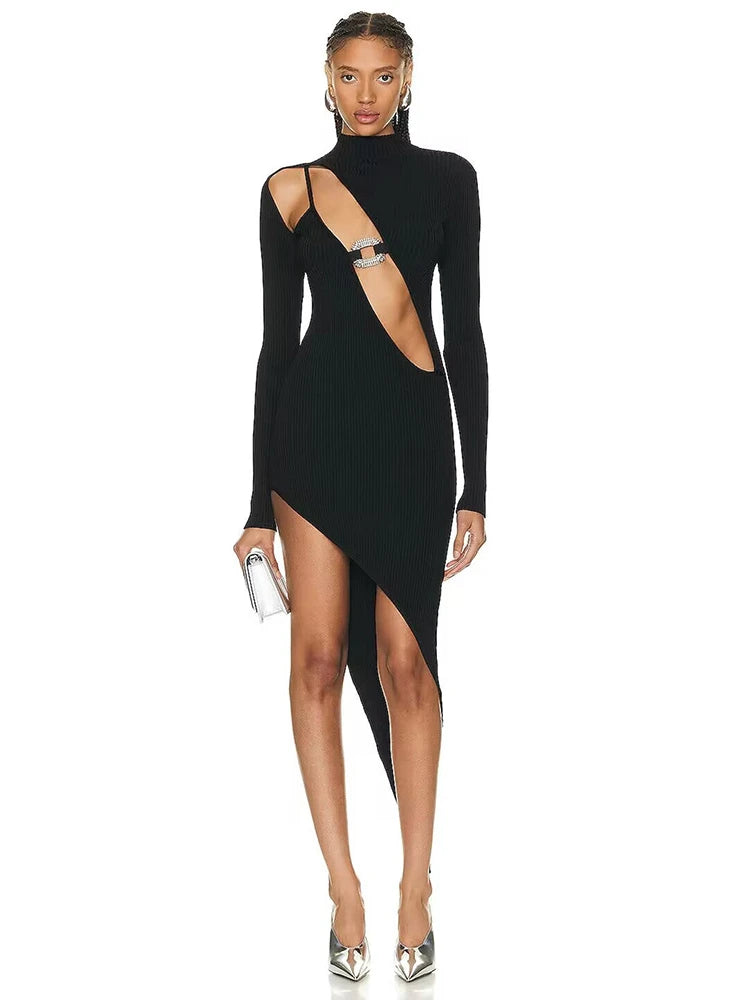 Asymmetry Luxury Code Dress