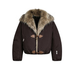Cotton Jacket With Fur Collar