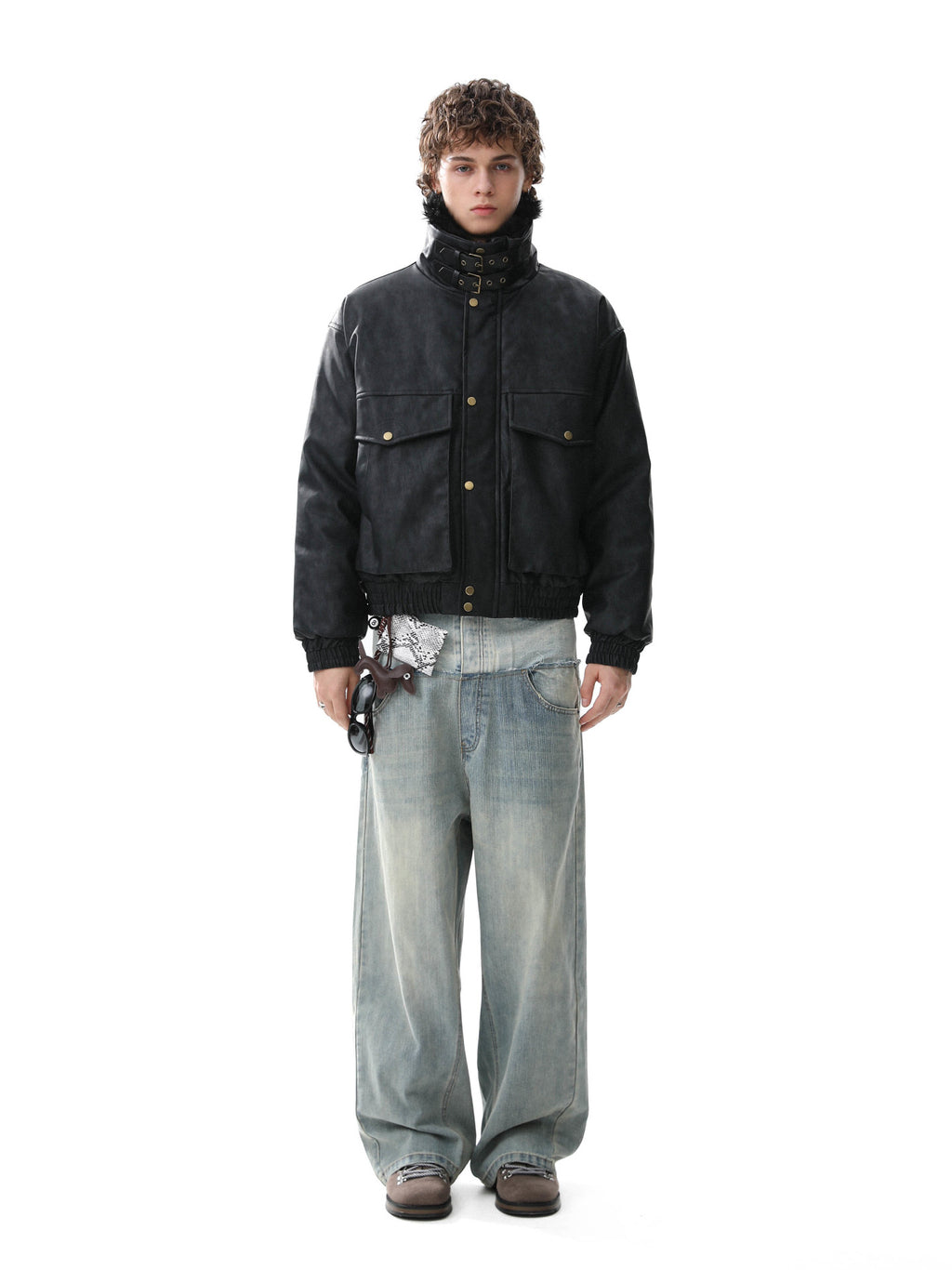 Cotton Pilot Leather Jacket