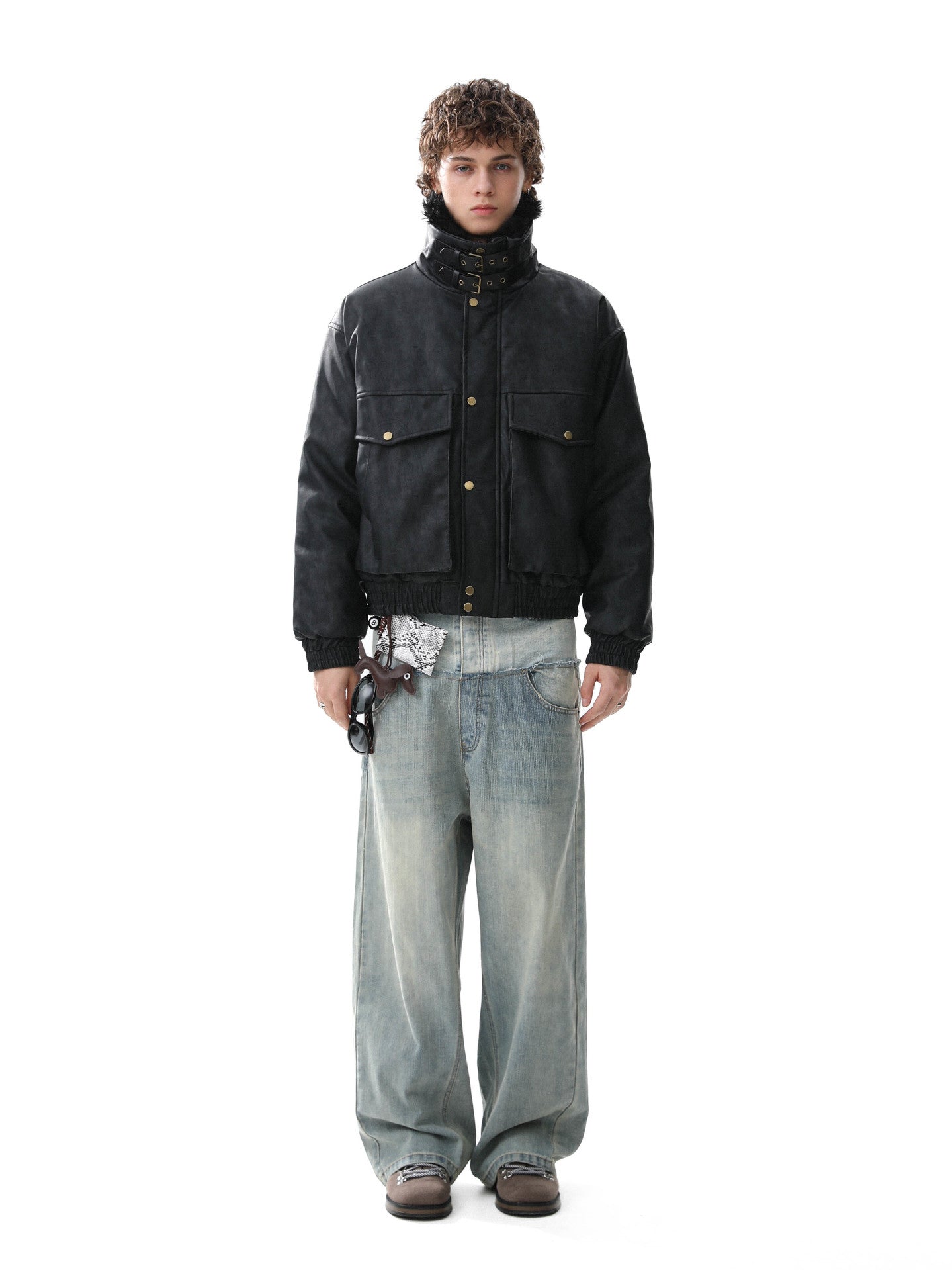 Cotton Pilot Leather Jacket