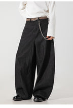 Curved knife shaped straight leg long pants