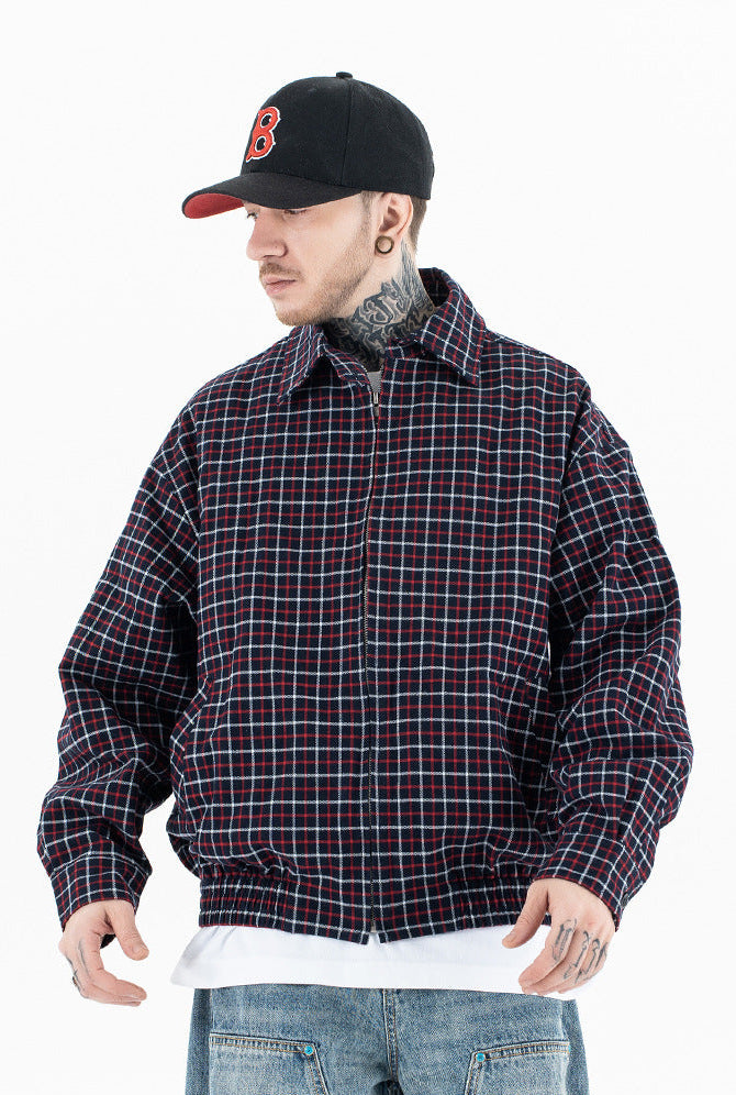 Luxury Wine Red Plaid Jacket