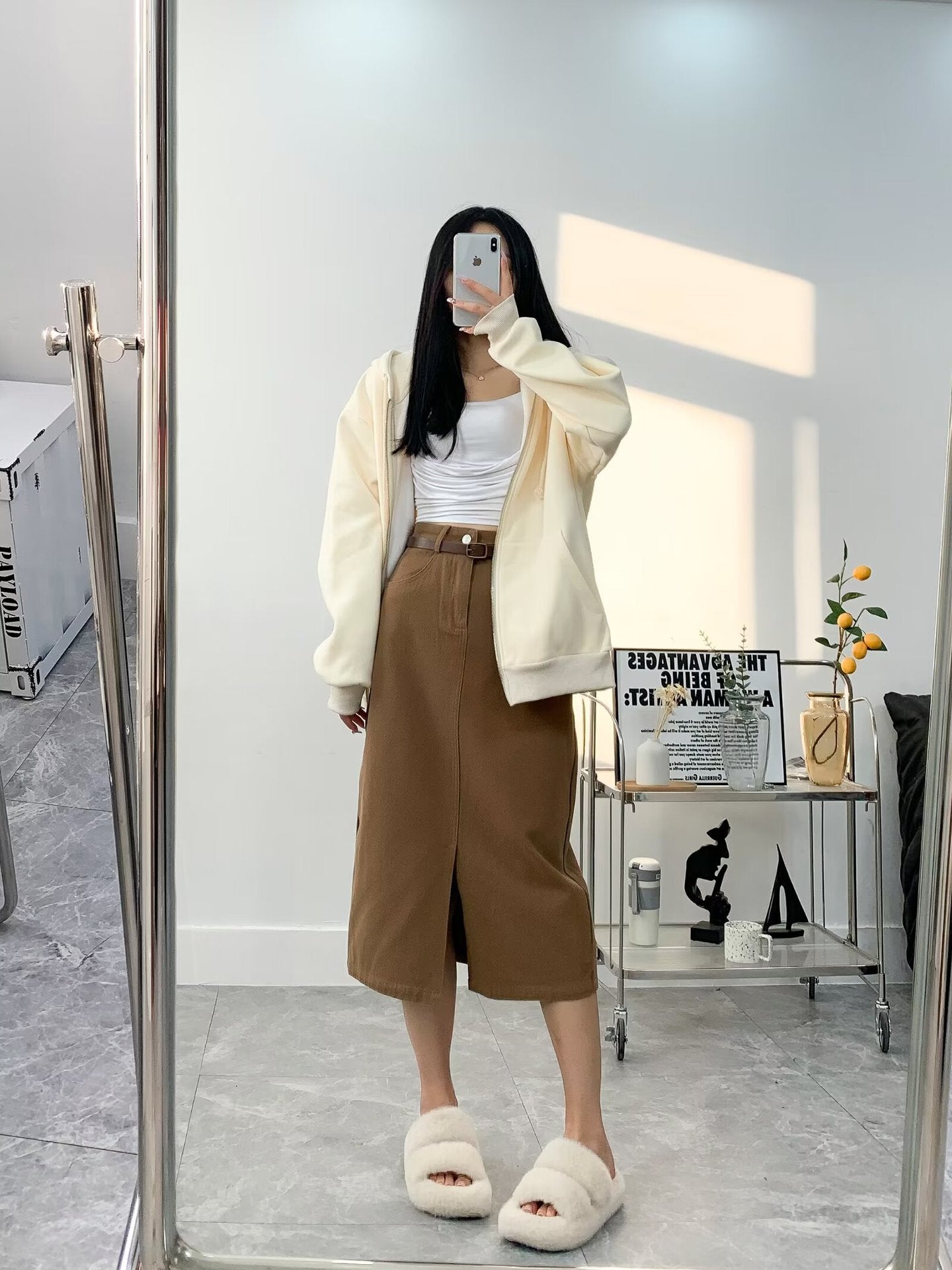 Straight Leg Slit Skirt