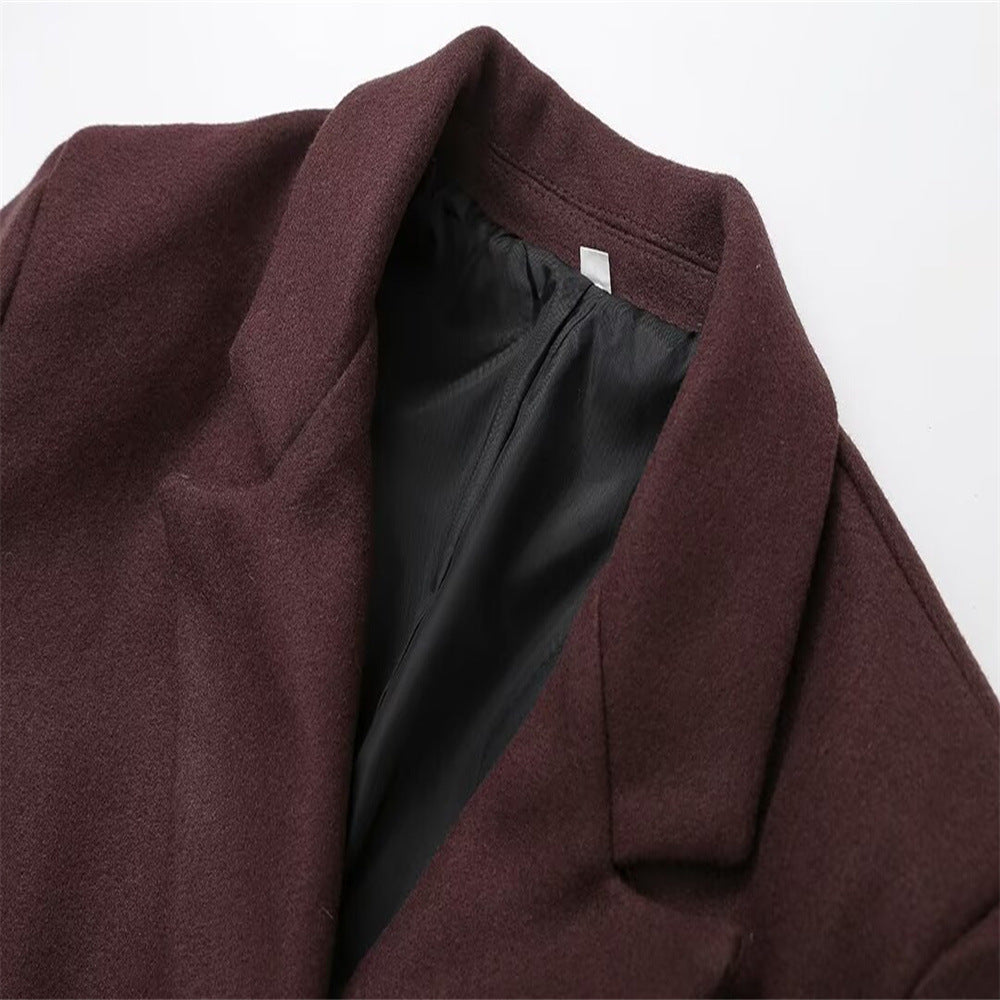 Solid Lapel Trench Coat