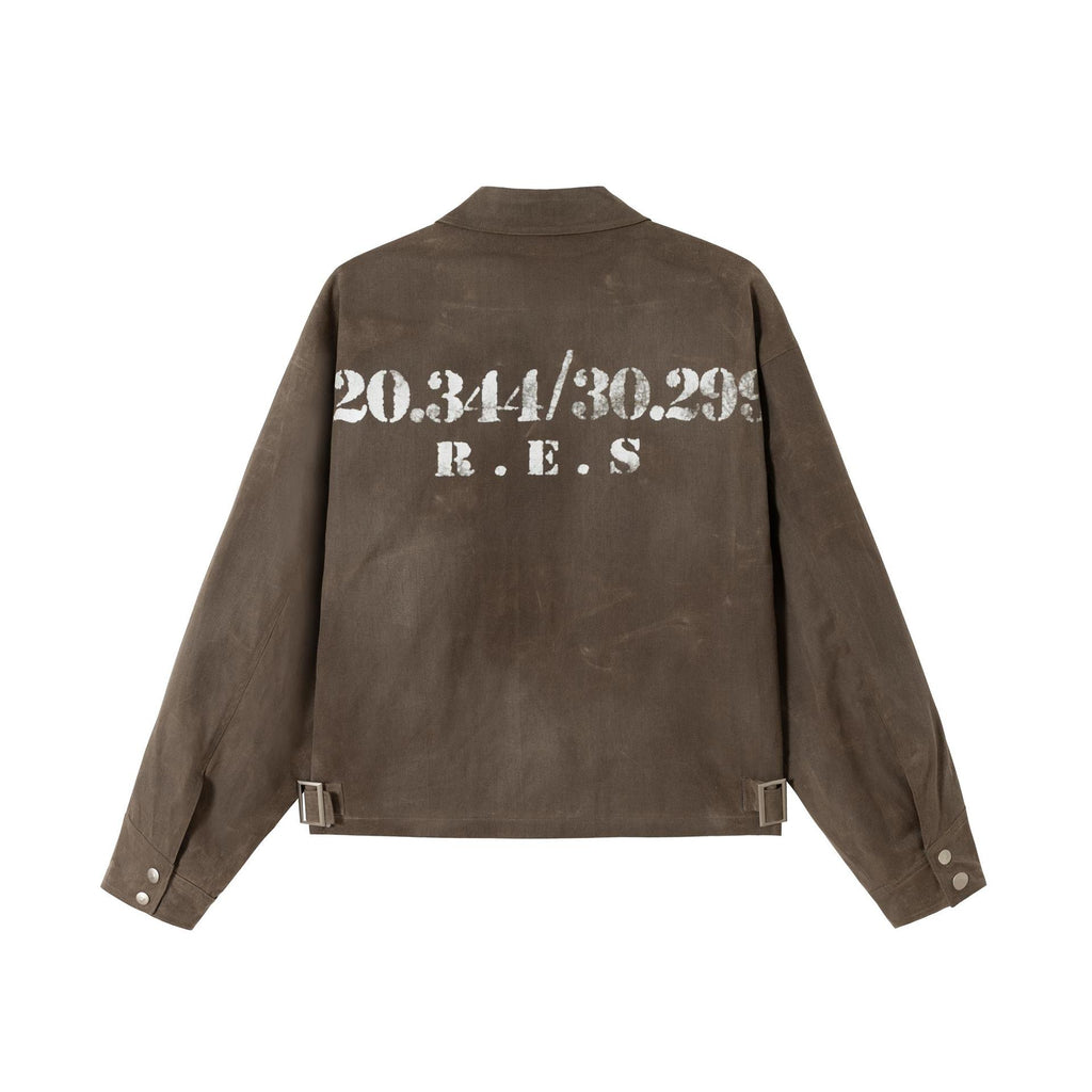 Make Old Mottled Letter Short Jacket