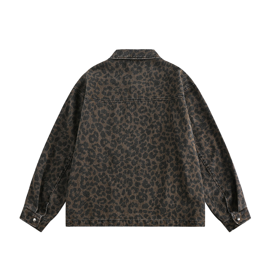 Street Style Color-Blocked Leopard Jacket