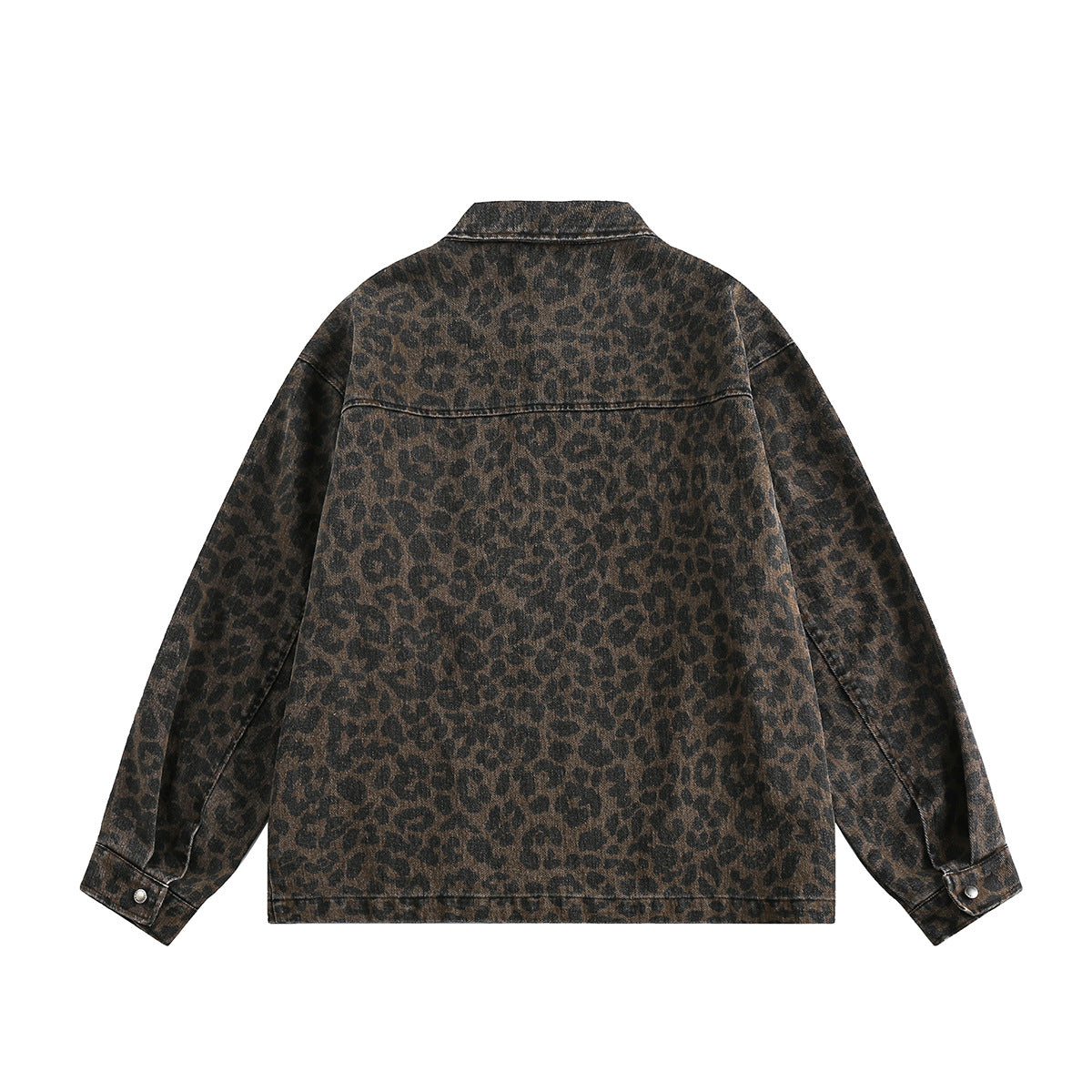 Street Style Color-Blocked Leopard Jacket