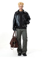 Portrait Printed Leather Jacket