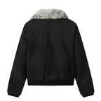Cotton Jacket With Fur Collar