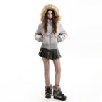 Winter Warm Fur-Trimmed Puffer Coat