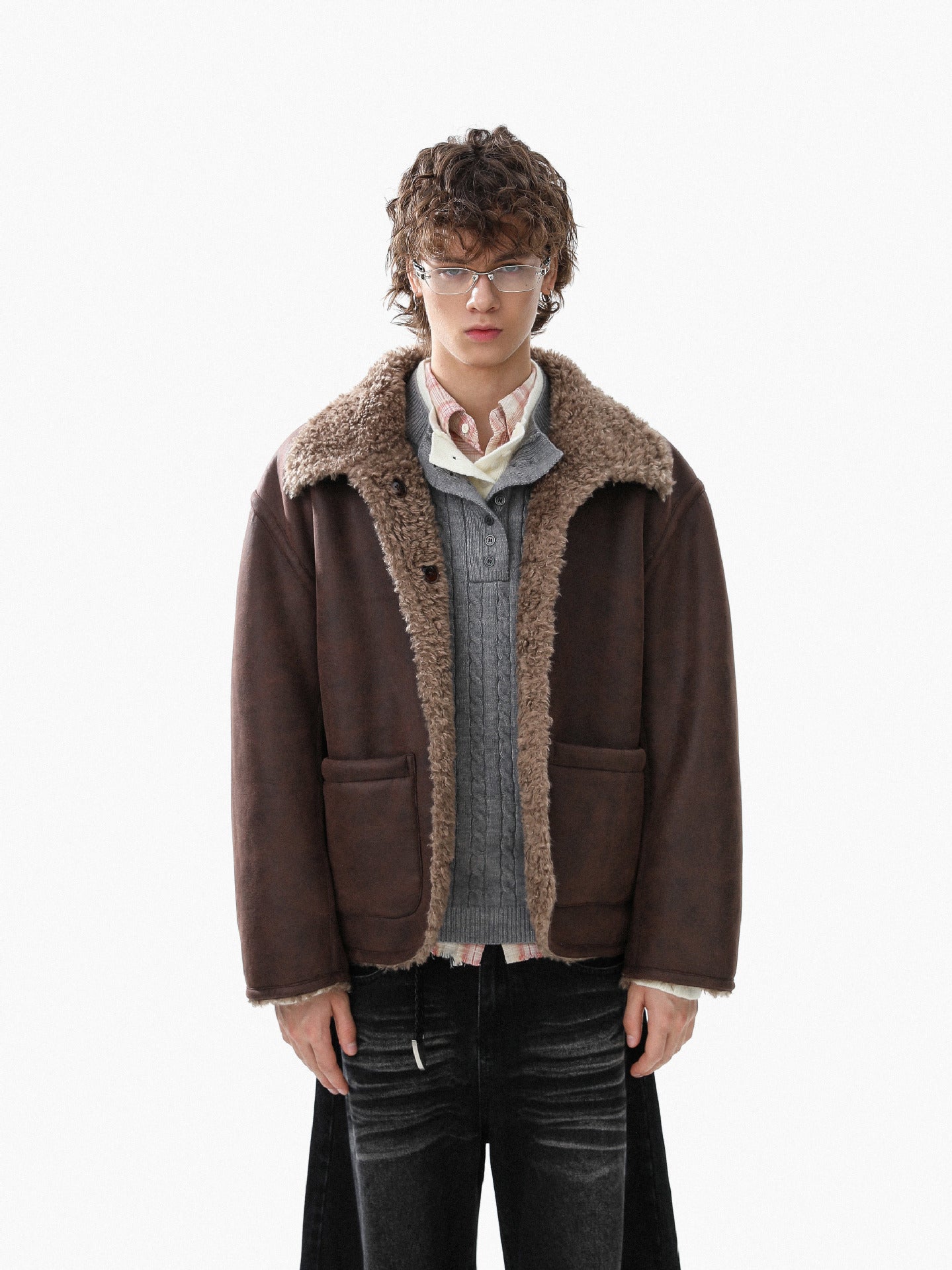 Fur And Leather Double-Sided Jacket