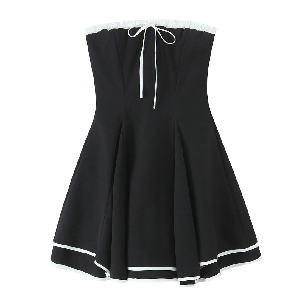 Strapless backless mini skirt