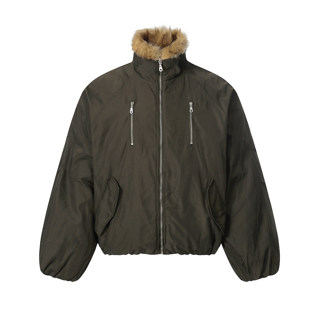 Wool Collar With Cotton Jacket