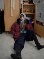 Lamb Wool Spliced Hooded Cotton Jacket