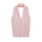 Sleeveless Button Top