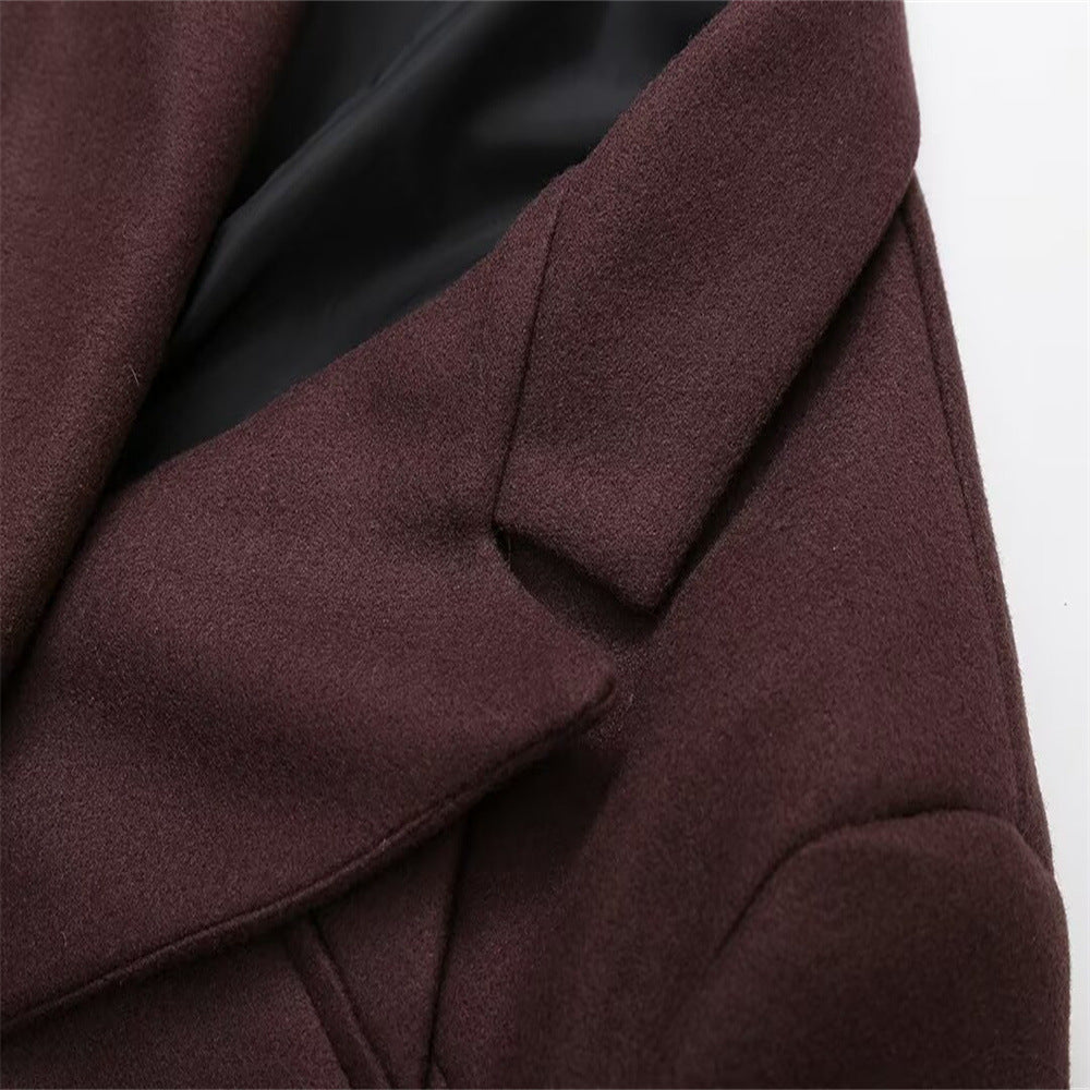 Solid Lapel Trench Coat