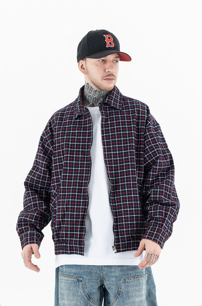 Luxury Wine Red Plaid Jacket
