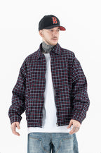 Luxury Wine Red Plaid Jacket