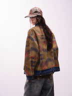 Street Western Jacquard Denim Jacket