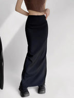 Back-Slit Fitted Midi Skirt