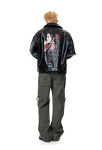 Portrait Printed Leather Jacket