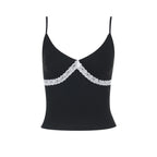 Strap Contrasting Lace Sexy Top