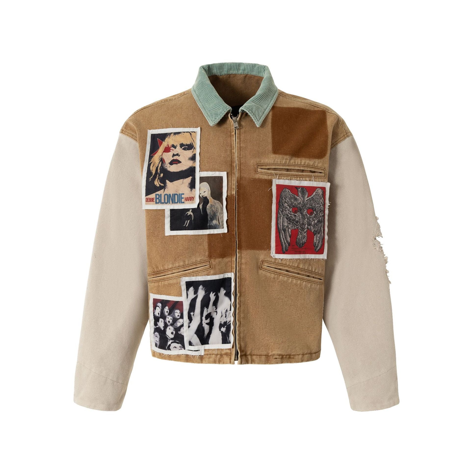 Street Style Patchwork Printed Vintage Heavyweight Jacket