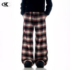 Block Red Plaid Casual Trousers