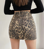 Leopard Print A-Line Mini Skirt