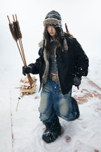 Winter Coat with Fur Collar