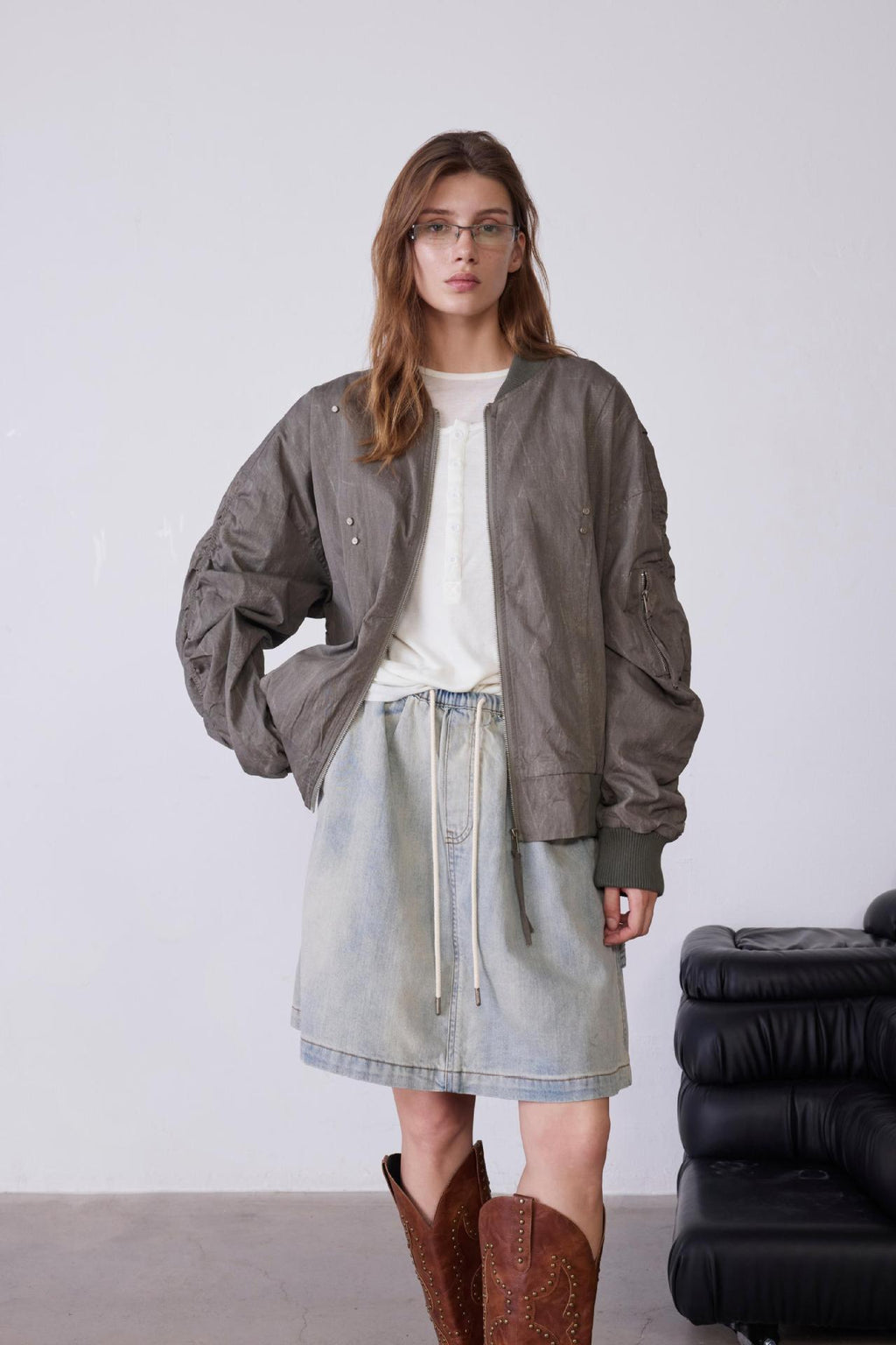 Crack wrinkled motorcycle Jacket