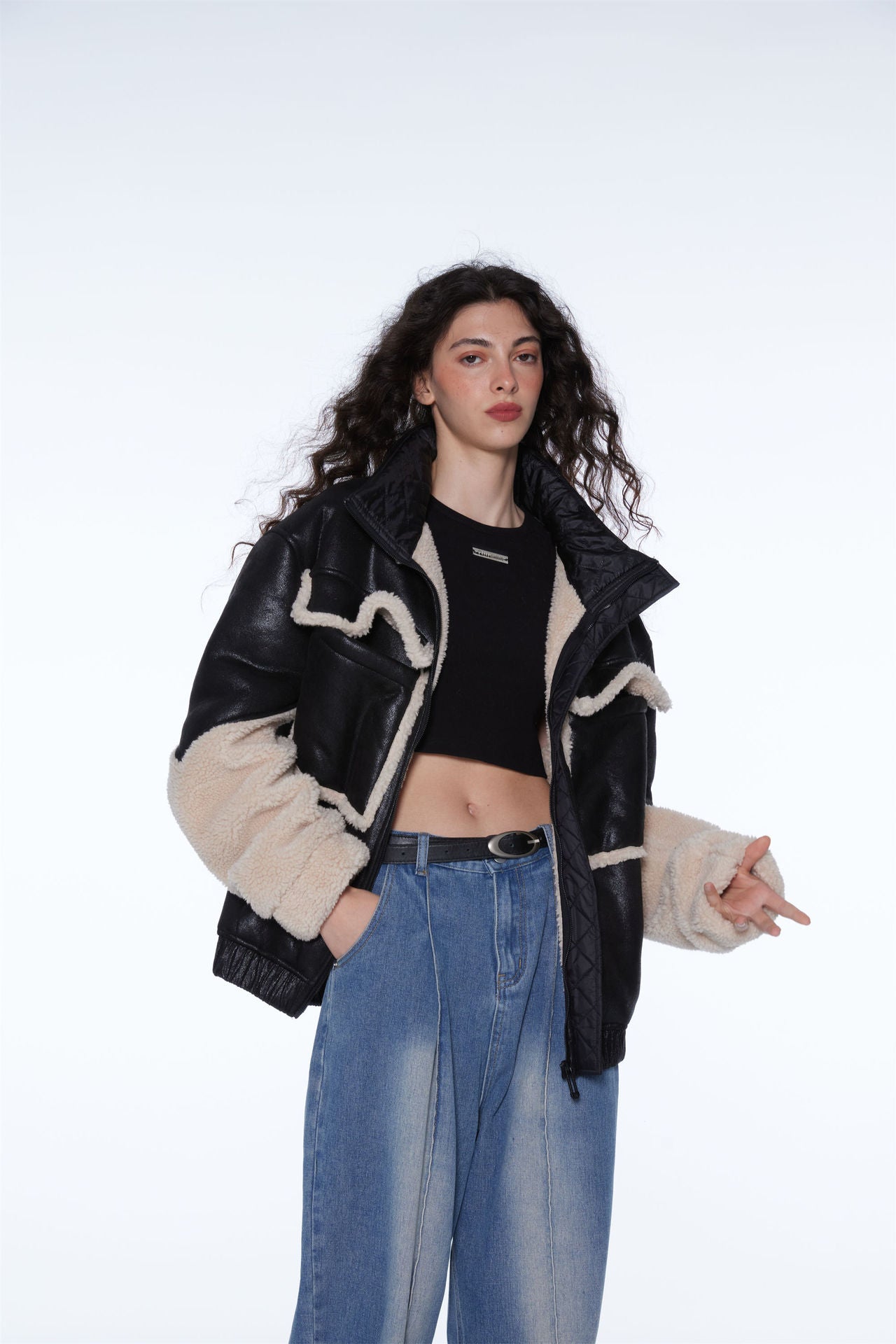 Cozy Brown & Beige Teddy Zip Jacket