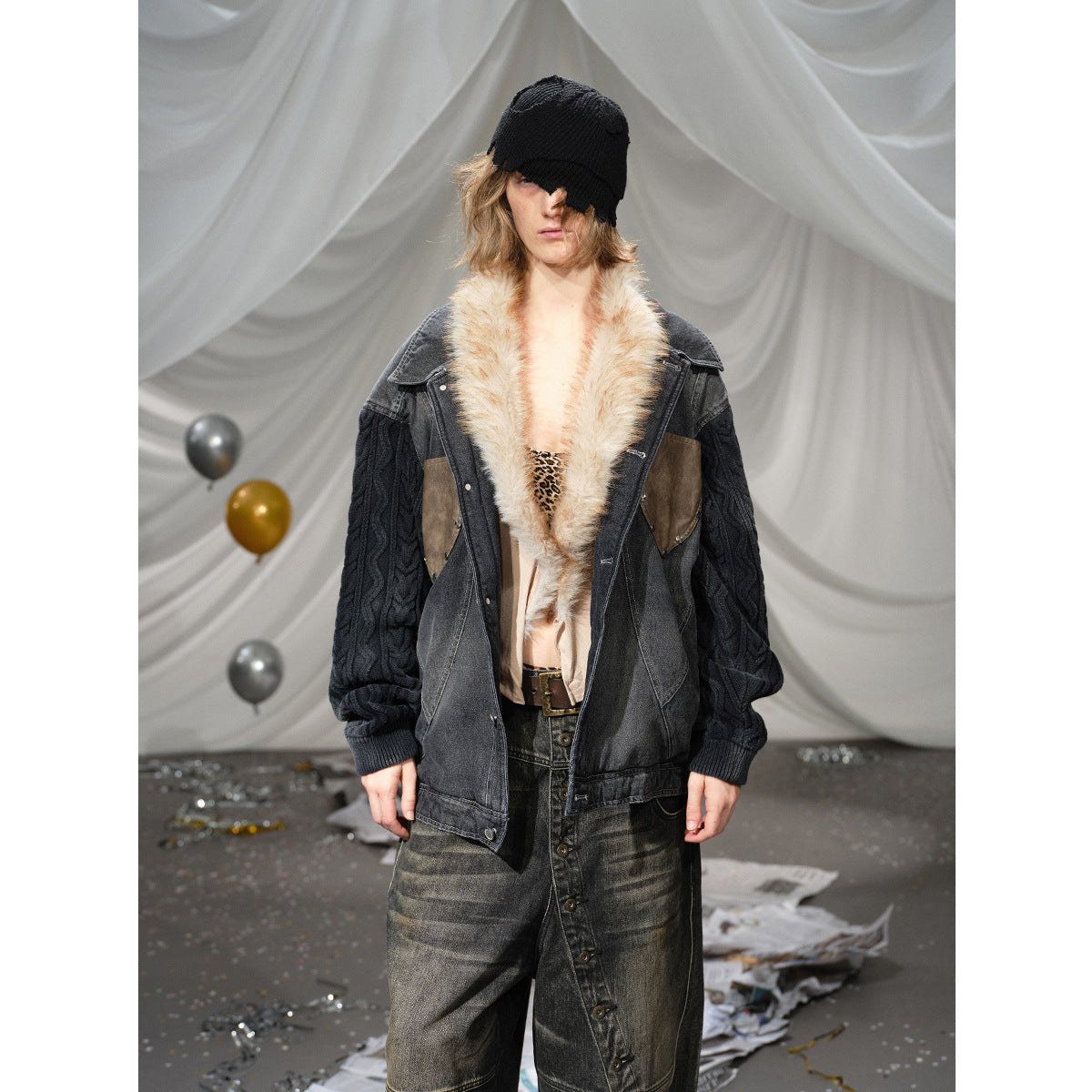 Knitted Sleeve Cotton Jacket