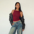 Simple Burgundy Crop Top