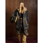 Lambswool Parka Denim Cotton Jacket