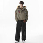 Vintage Bomber with Fur Trim