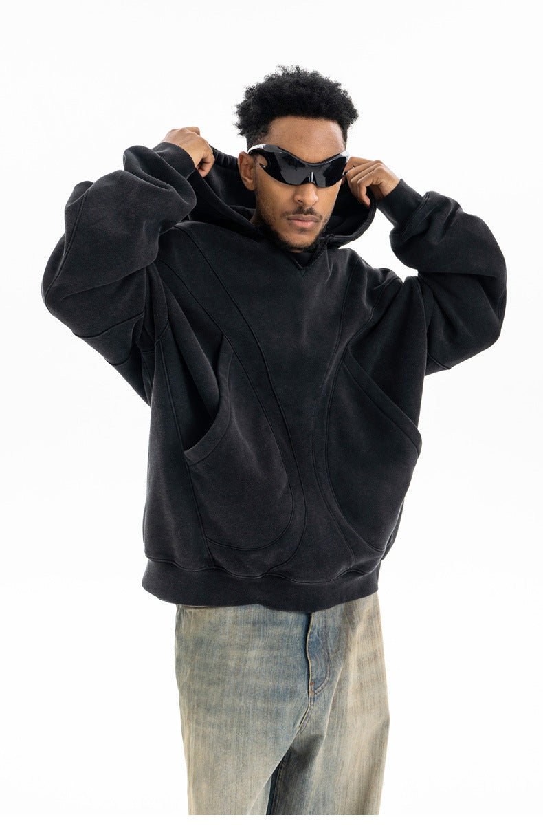 Deconstructed Oversized Hooded Sweatshirt