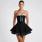 Strapless backless mini skirt