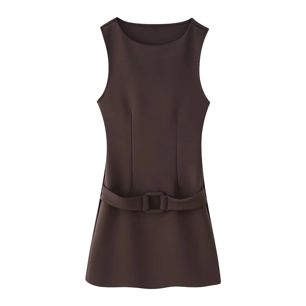 Elegant Fashion Dress with Waist Belt