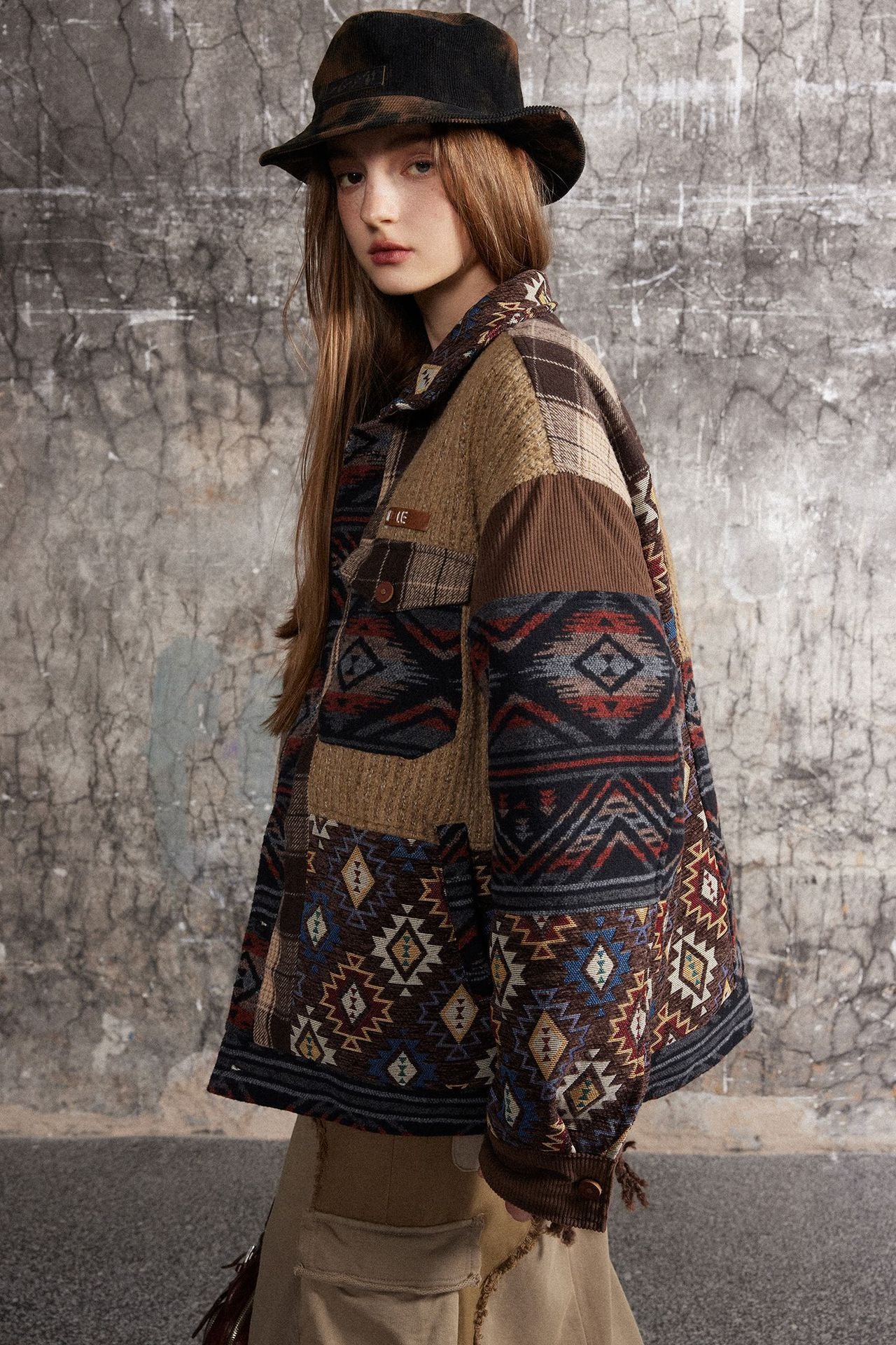 Street Style Ethnic Spliced Jacket