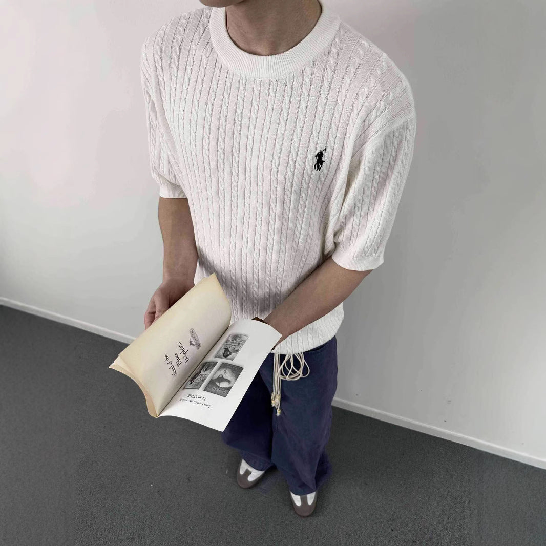 Crew Neck Breathable Lightweight Regular Fit Short Sleeve for Spring and Summer Commuting