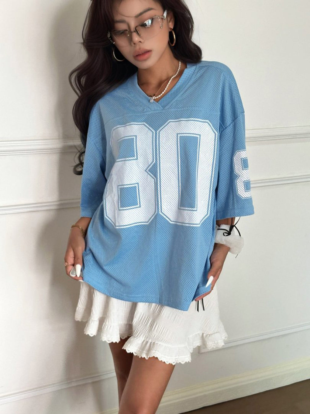 V-Neck Loose Sports T-Shirt