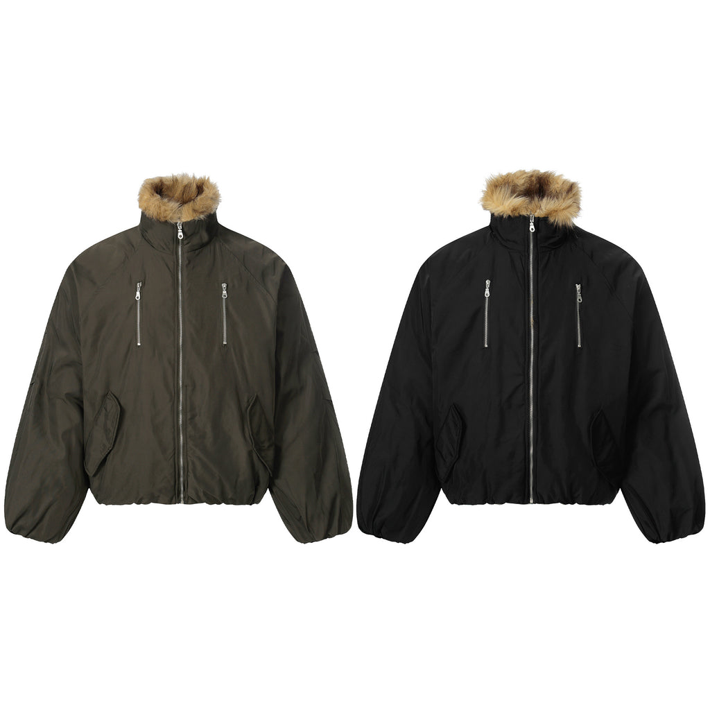 Wool Collar With Cotton Jacket