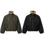 Wool Collar With Cotton Jacket