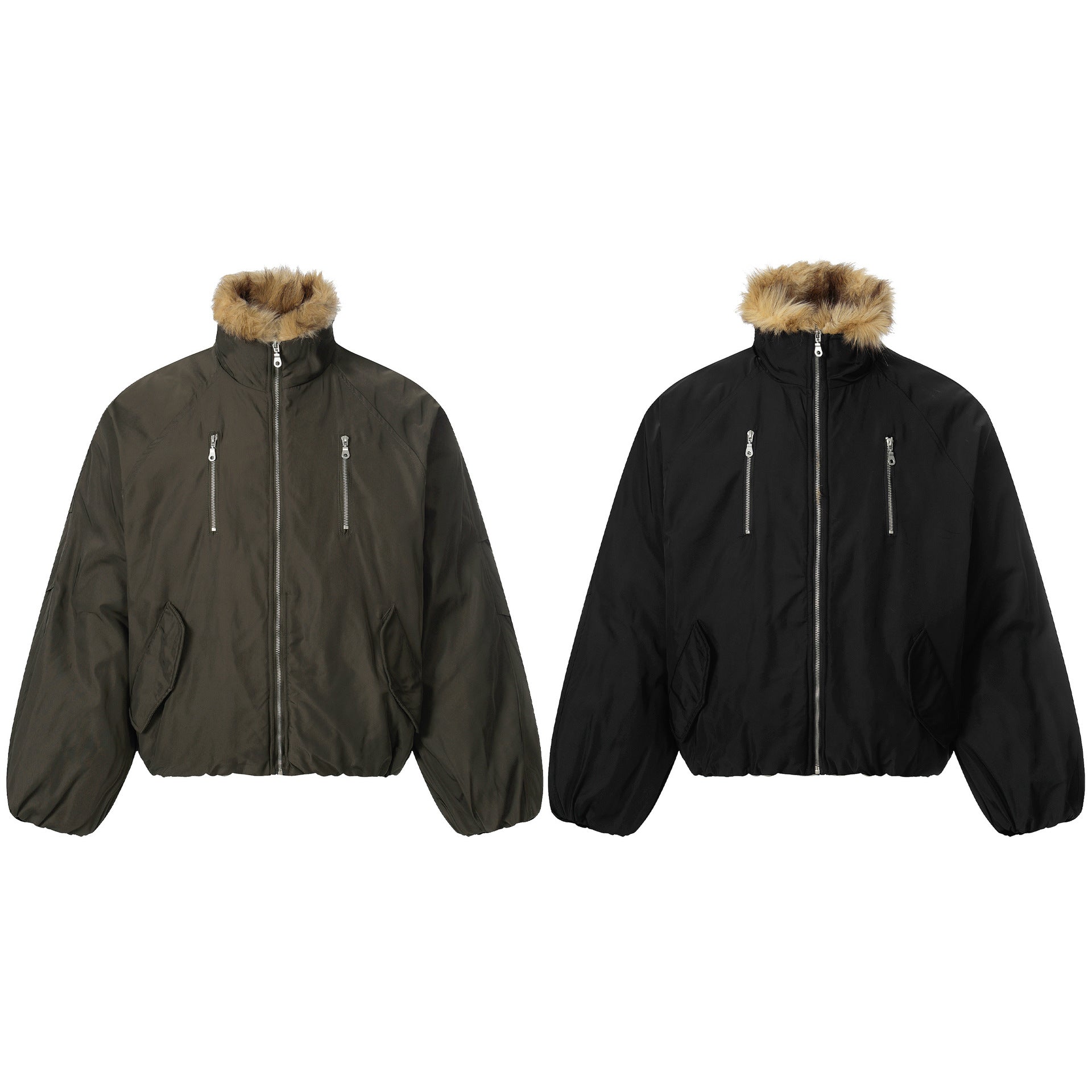 Wool Collar With Cotton Jacket