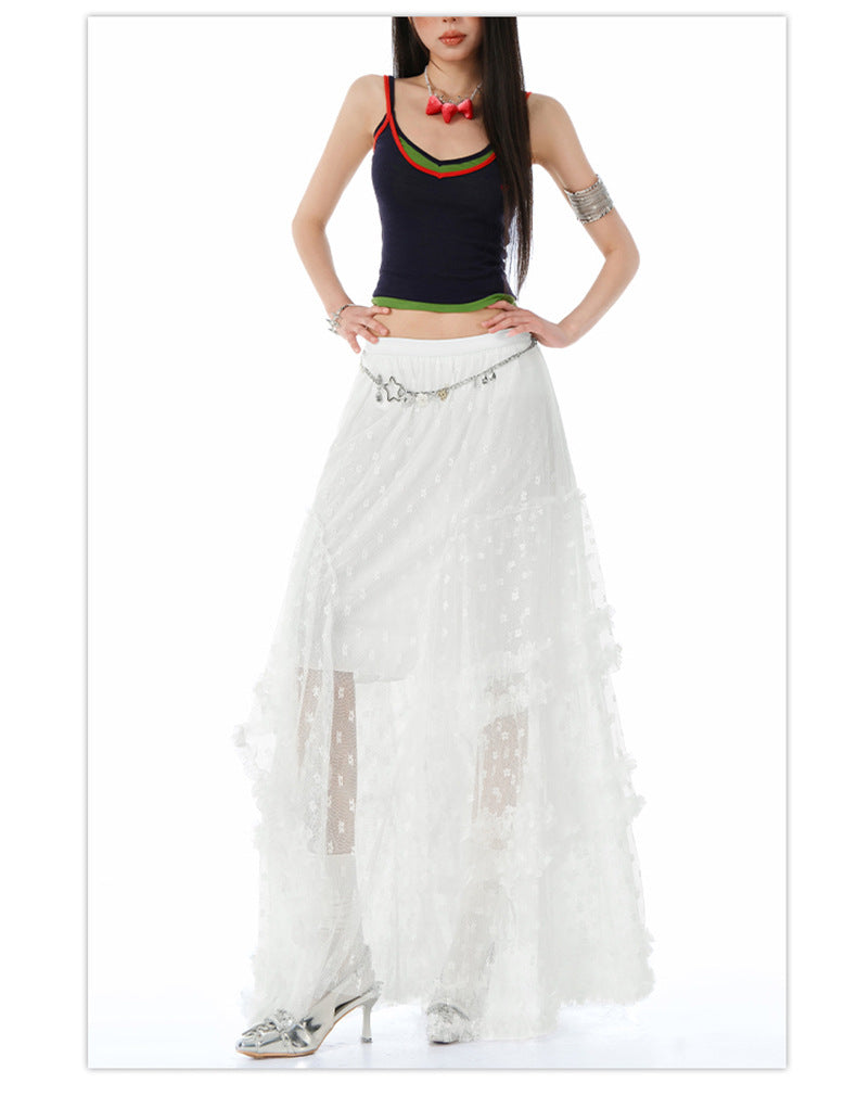 A-Line Design Long Skirt