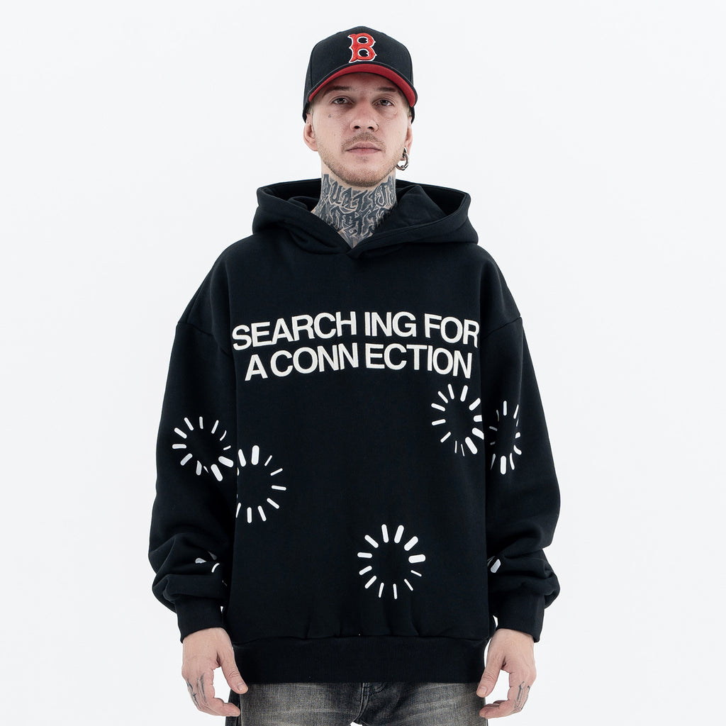 loose-fit patterned hoodie
